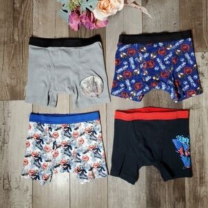 Spiderman Mandalorian Boys Boxer Brief Underwear Bundle 4pc Size 8